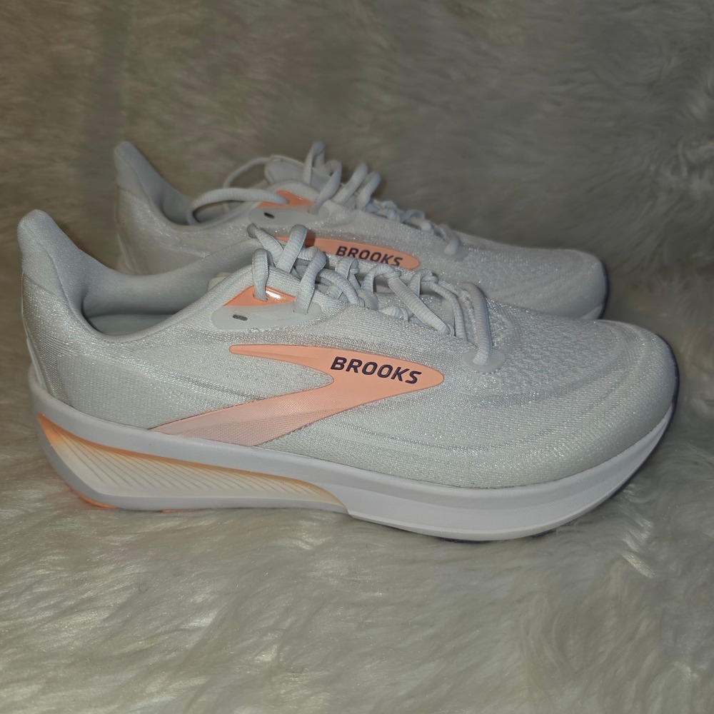 Brooks Revel 9 Women's 9 B Running Shoes White Cyber Peach Purple 1204891B152